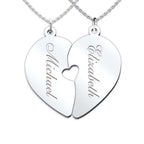 Couple's Engravable Two-Heart Pendant
