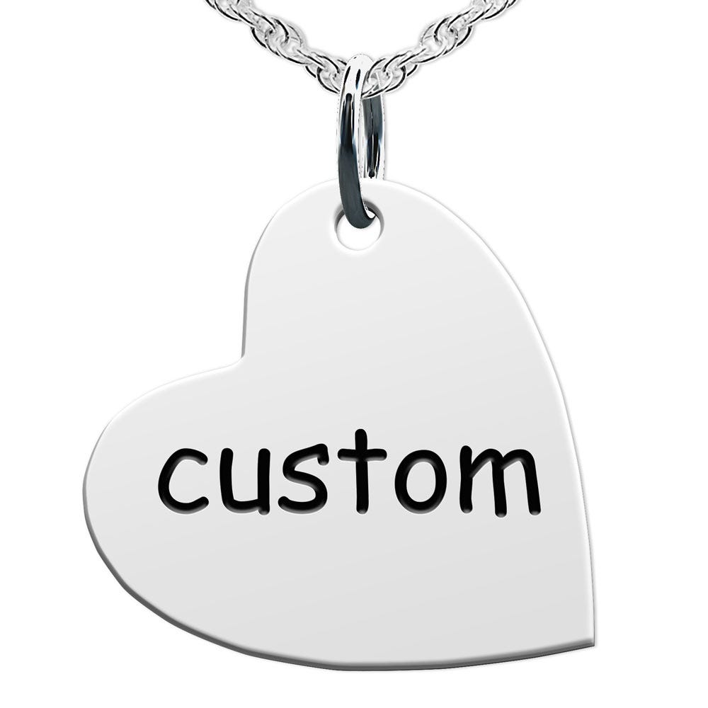 Custom Mom Sideways Heart Shaped Charm