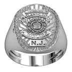 Personalized New Jersey Police Badge Ring with Name & Department
