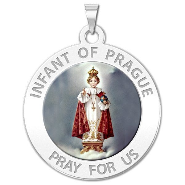 Infant of Prague Religious Medal "Color