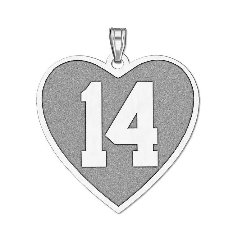 Heart Shaped Number Charm or Pendant