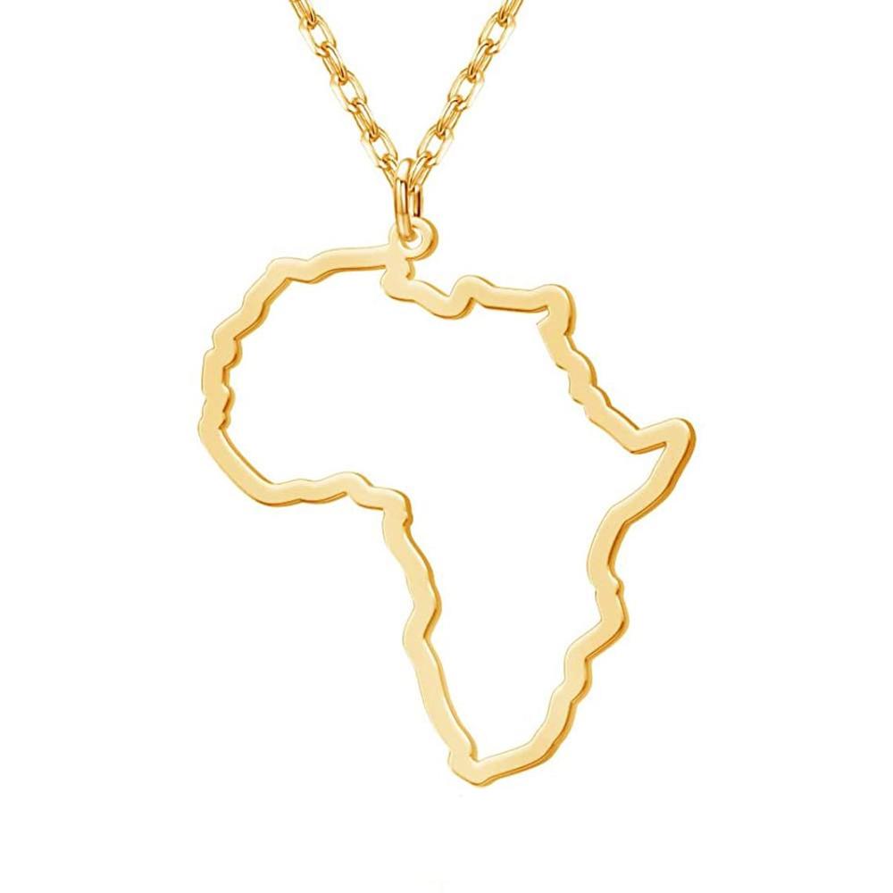 Africa Map Outline Necklace Pendant