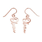 Modern Script Name Dangle Earrings