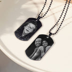 Black Stainless Steel Laser Photo Dog Tag