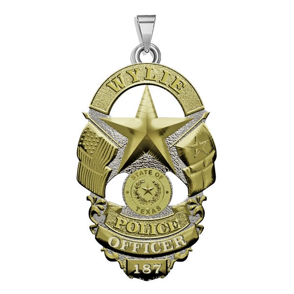 Personalized Wylie Texas Police Badge with Your Rank and Number