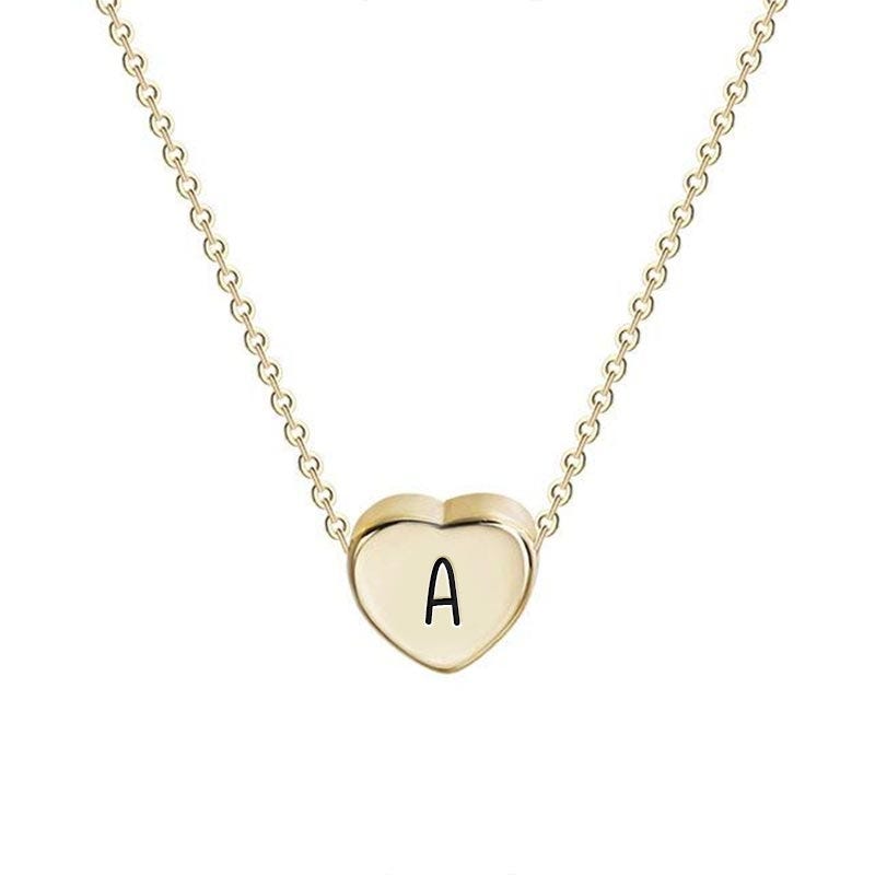 Petite Heart Initial Necklace