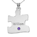 Personalized Family Single Puzzle Piece Pendant- Includes 18 Inch Chain