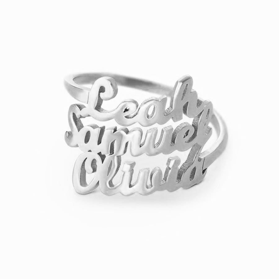 Personalized Script Name Ring