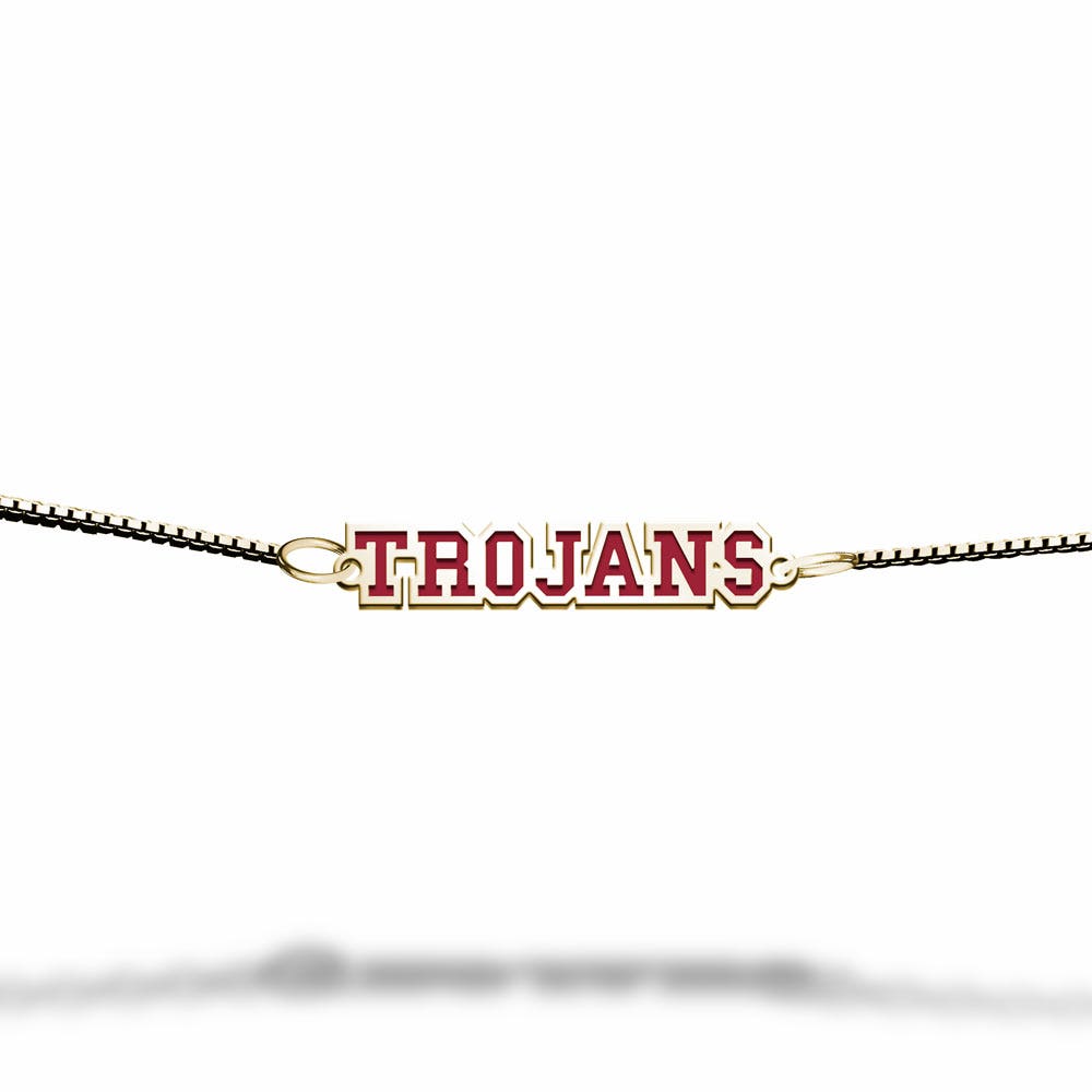 Usc Color Enamel Block Trojans Bracelet