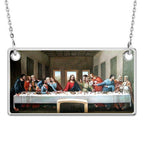 The Last Supper Rectangle Pendant with Religious Medal/ 18" Box Chain Included