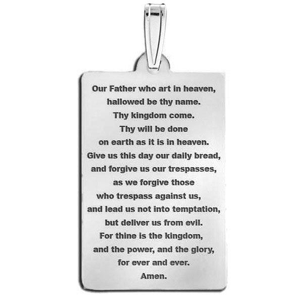 Rectangle with "Lord's Prayer" Block Pendant