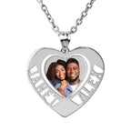 Heart Photo Pendant with Two Names (Cut Out)