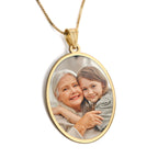 Oval Bezel Frame Photo Pendant