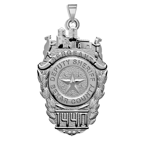 Personalized Texas Bexar County Police Badge with Your Rank, Number & Department
