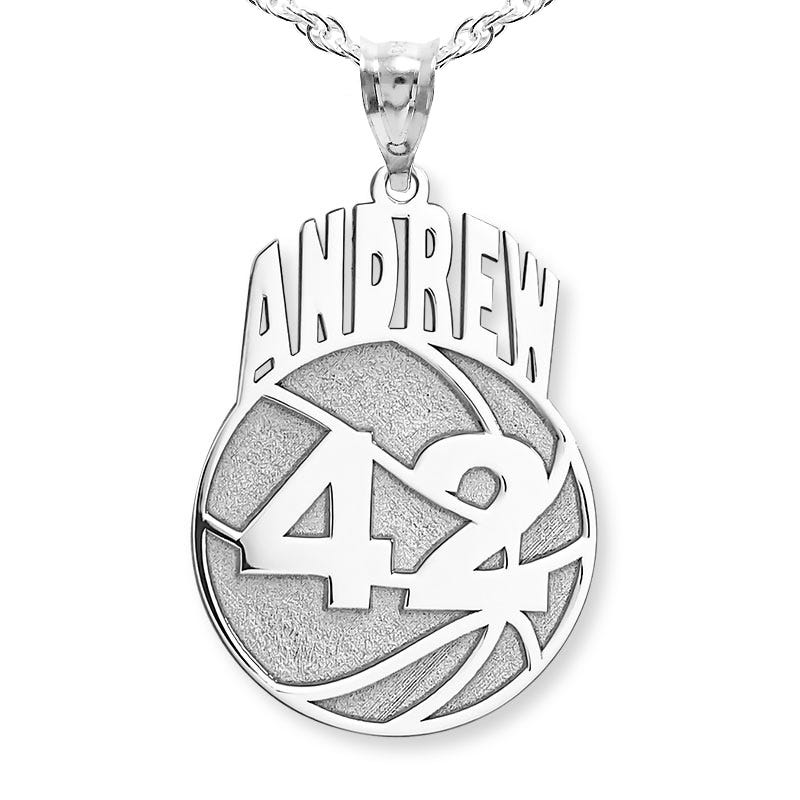 Custom Basketball Pendant with Name & Number
