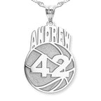 Custom Basketball Pendant with Name & Number