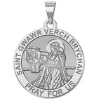 Saint Gwawr Verch Brychan Round Religious Medal