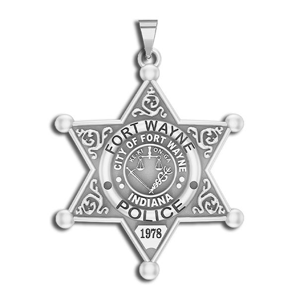 Personalized Fort Wayne Indiana Police Badge with Your Number