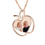 Personalized Teacher Apple Photo Necklace