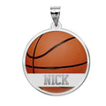 Color Enameled Basketball Pendant with Name