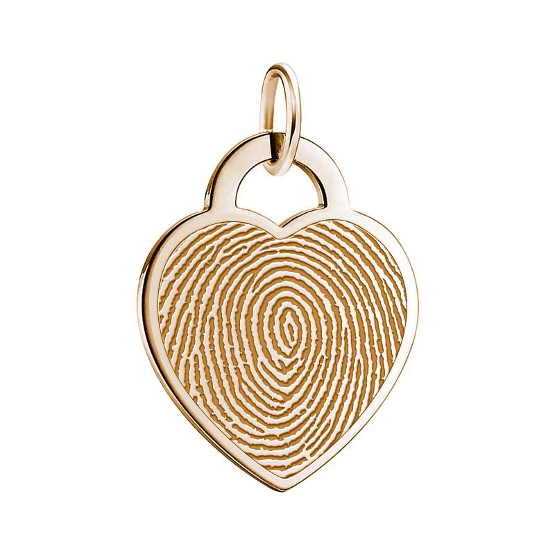 Custom Fingerprint Heart Charm or Pendant