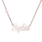 Cross Charm Personalized Name Necklace