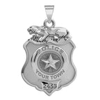 Personalized Texas with Panther Police Badge with Your Department and Number