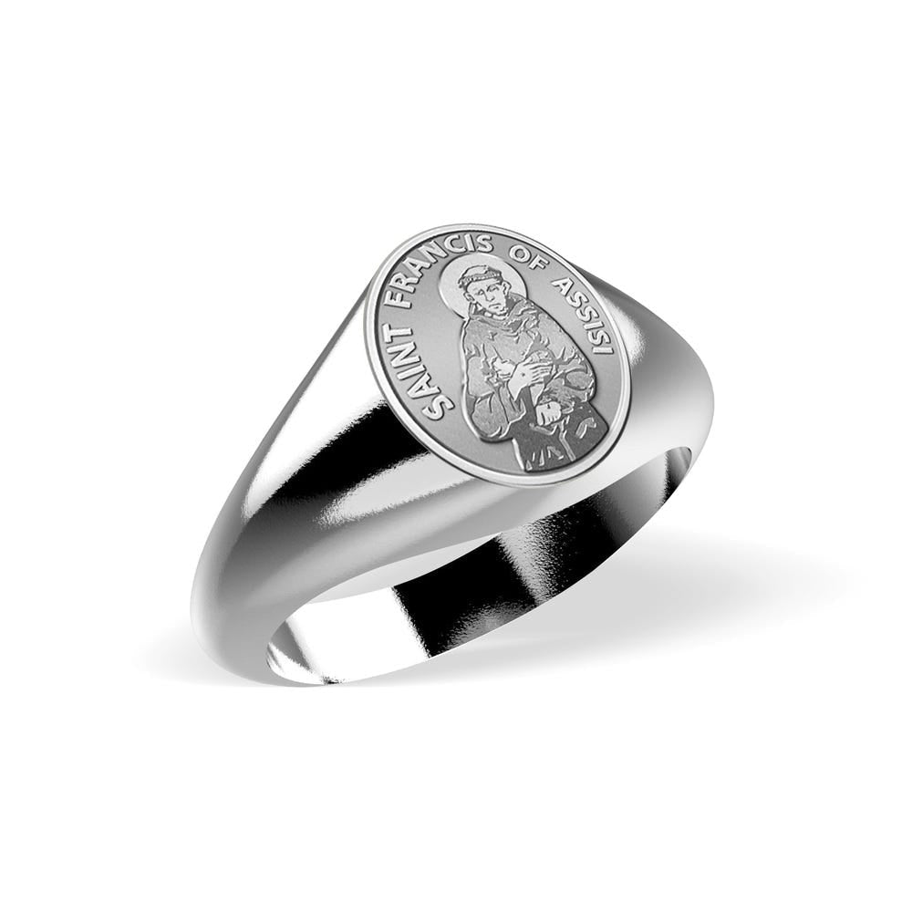 Saint Francis Of Assisi Signet Ring