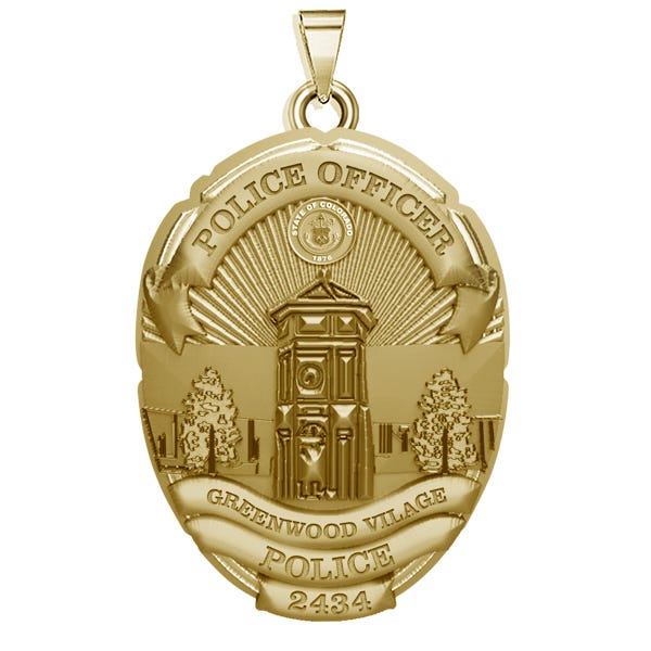 Personalized Colorado Greenwood Police Badge with Your Rank and Number
