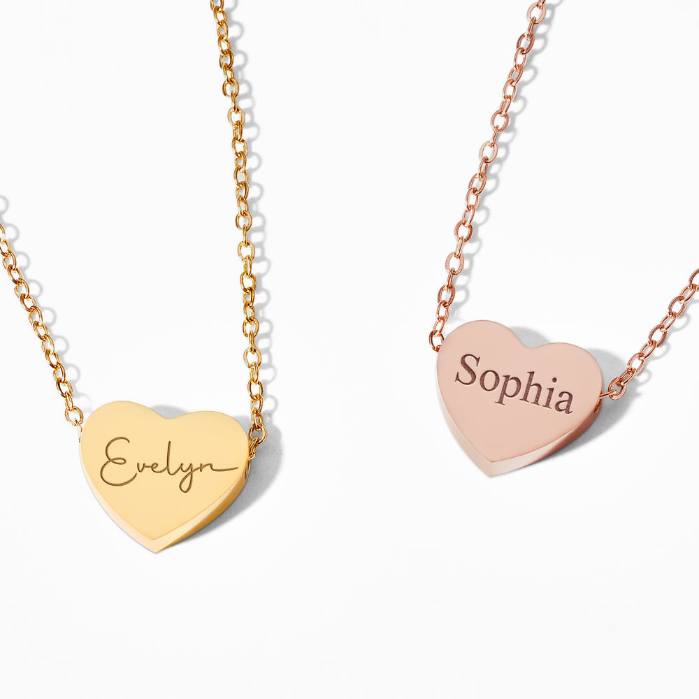 Custom Name Stainless Steel Heart Necklace — source 7
