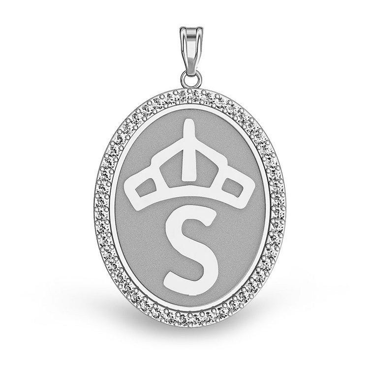 Swedish Warmblood Diamond Studded Horse Breed Oval Medal