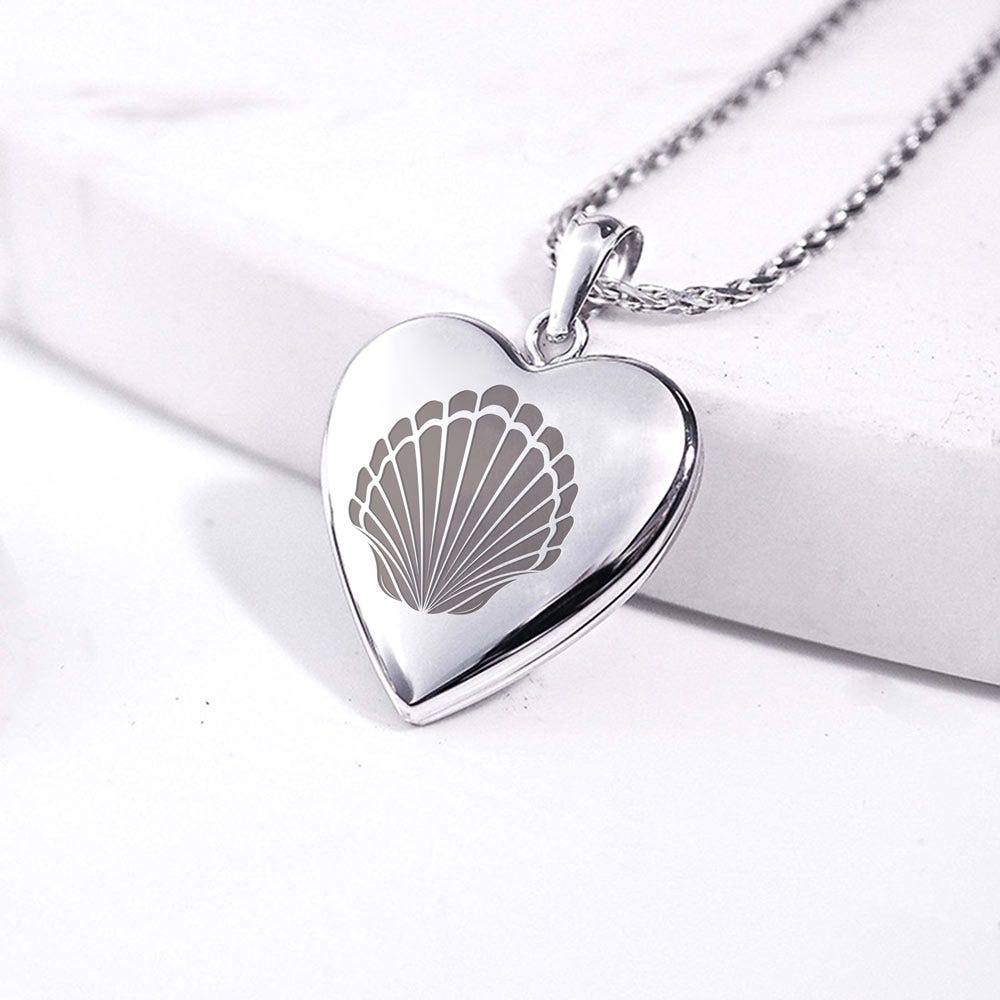 Seashell Heart Photo Locket