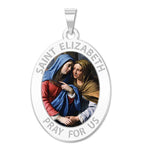 Saint Elizabeth (Mary's Cousin) Oval Religious Medal Color