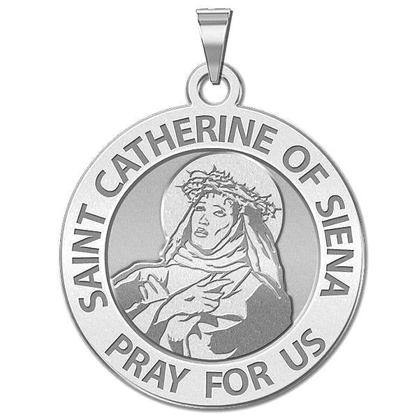 Saint Catherine of Siena Round Religious Medal - "EXCLUSIVE"