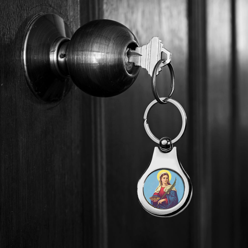 Stainless Steel Color Saint Lucy Keychain