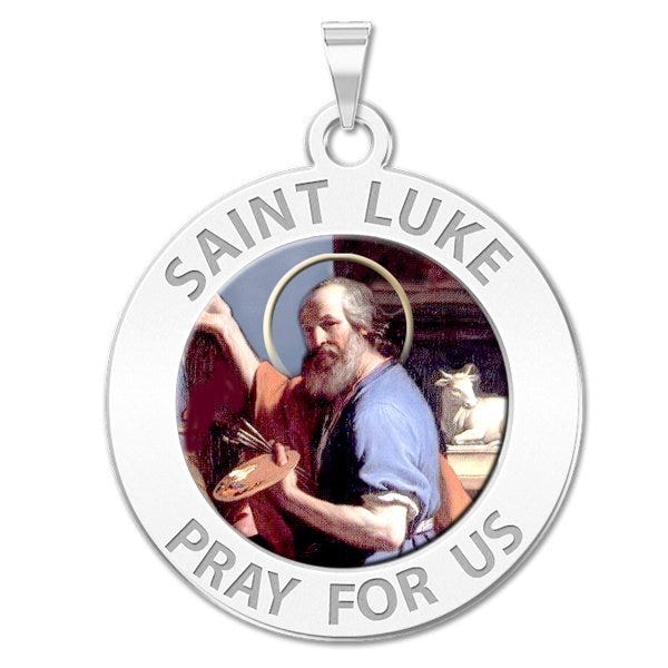 Saint Luke Religious Medal "Color"