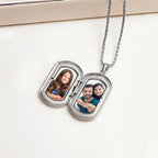American Flag Dog Tag Photo Locket