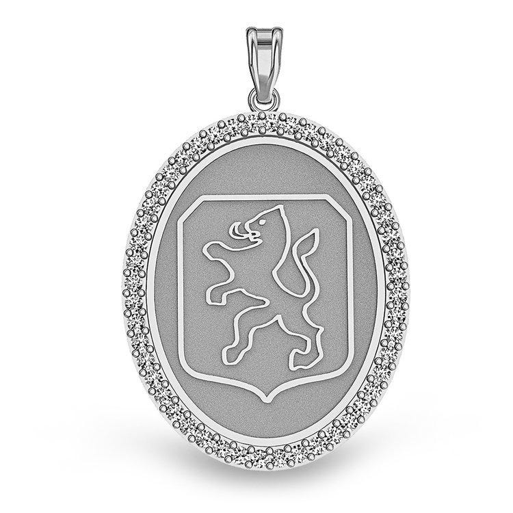 Dutch Warmblood Diamond Studded Horse Breed Oval Medal