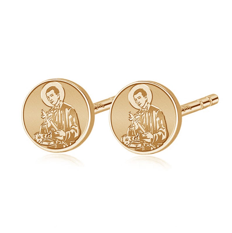 Pair of Saint Gerard Stud Earrings