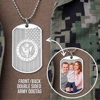 Officially Licensed Reversible US Army Photo Engraved Dog Tag