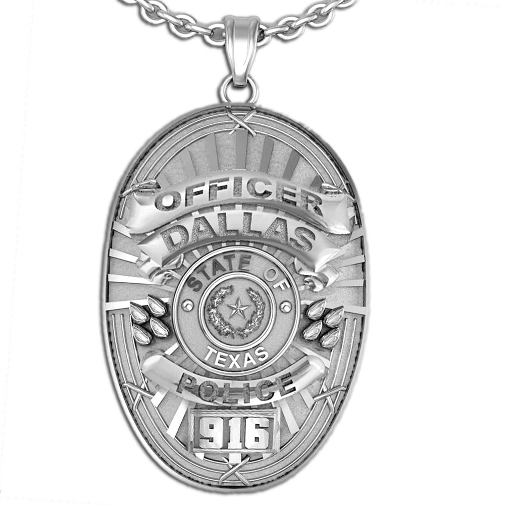 Personalized Texas Police Badge with Your Name, Rank, Number & Department