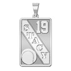 Personalized Softball Pendant with Cut-Out Name & Number