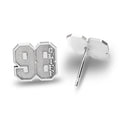 Pair of Sports Number Stud Earrings with Name