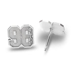 Pair of Sports Number Stud Earrings with Name