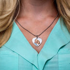 Stainless Steel Photo Engraved Heart Pendant with Chain