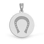 Horseshoe High Polished Round Horse Jewelry Pendant