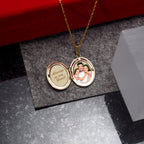 14K Gold Filled Antiqued Floral Oval Photo Locket