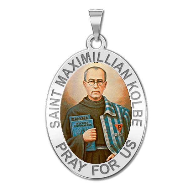 Saint Maximilian Kolbe Oval Religious Medal