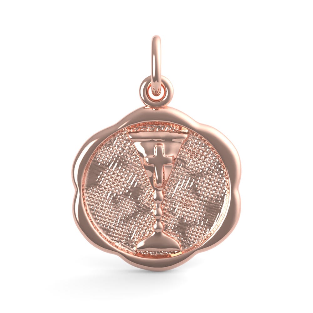 Communion Chalice Scalloped Disc Charm