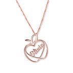 Personalized Teacher's Apple Name Necklace
